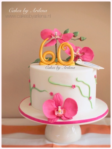 Orchid theme cake